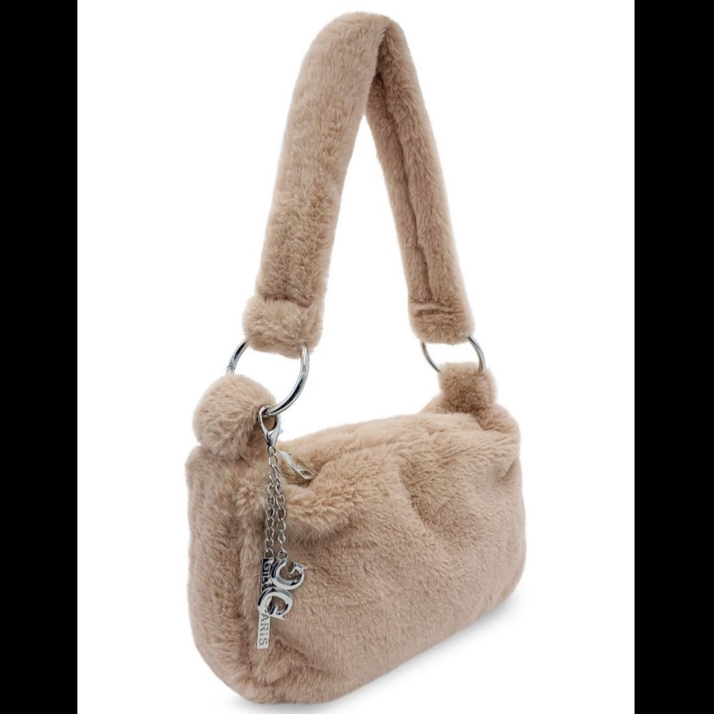 NWT Gilda Paris Faux Fur Shoulder Bag